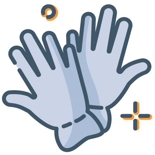 Cartoon image of gardening gloves.