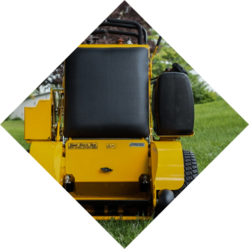 Commercial mower used for lawn mowing services.